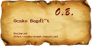 Ocsko Bogát névjegykártya